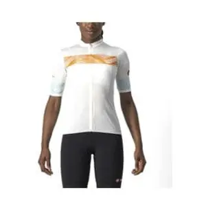 Comparateur de prix : Maillot manches courtes femme castelli fenice blanc   orange