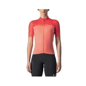 Maillot Castelli Velocissima manche courte rouge corail rose femme - M pas cher