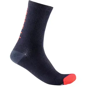 Paire de chaussettes castelli bandito wool 18 bleu marine   rouge