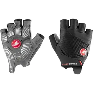 castelli Rosso Corsa 2 W Glove Women's, Black White, L pas cher