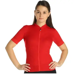 Maillot manches courtes femme castelli promessa jacquard rouge pas cher