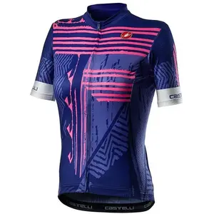 Comparateur de prix : Maillot Castelli Astratta manche courte bleu rose femme - L