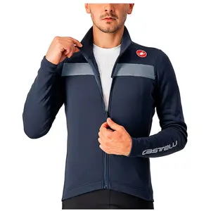 Maillot Castelli Puro 3 manches longues argenté bleu marine - XXL
