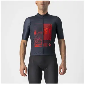 Maillot Castelli 13 Screen manche courte bleu foncé rouge - M pas cher