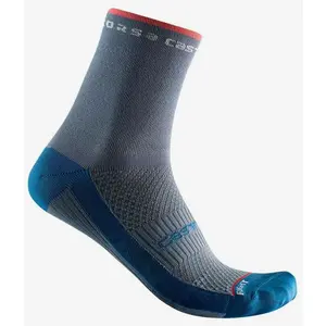 Chaussettes Castelli Rosso Corsa 11 bleu acier clair rose brillant fem...