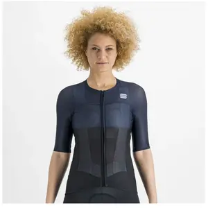 Sportful Pro Jersey - Maillot vélo femme Black / Galaxy Blue M pas cher
