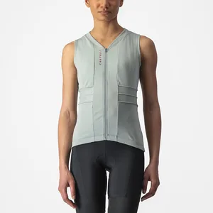 Maillot Castelli Anima 4 sans manches vert pâle femme - M pas cher