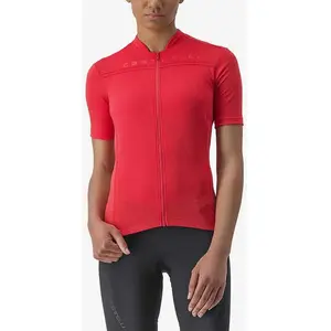 Maillot Castelli Anima 4 manche courte rouge hibiscus femme - L pas cher