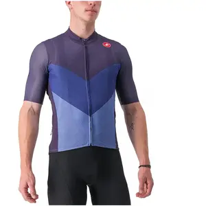 Maillot manches courtes castelli endurance pro 2 bleu fonce violet pas cher