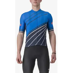 Comparateur de prix : Maillot Castelli Speed Strada manche courte bleu ciel bleu marine - S