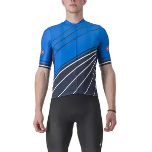 Comparateur de prix : Maillot Castelli Speed Strada manche courte bleu ciel bleu marine - M