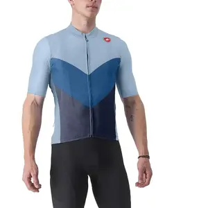Maillot Castelli Endurance Pro 2 manche courte bleu ciel bleu foncé - L