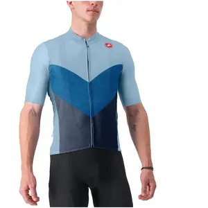 Maillot Castelli Endurance Pro 2 manche courte bleu ciel bleu foncé - XL