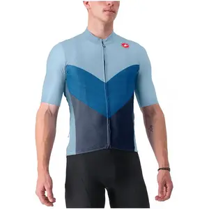Maillot Castelli Endurance Pro 2 manche courte bleu ciel bleu foncé - XXL
