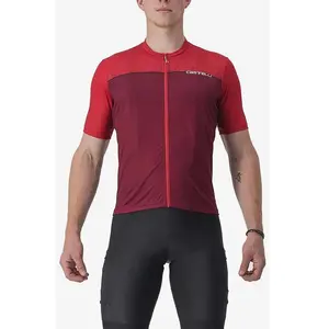 Maillot Castelli Unlimited Entrata manche courte rouge foncé bordeaux - L