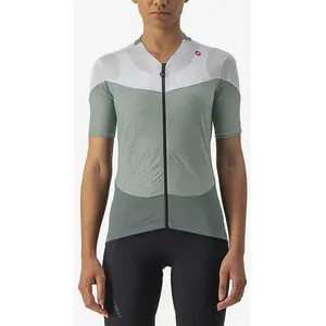 Maillot Castelli Gradient Color Block manche courte vert pâle blanc femme - M pas cher