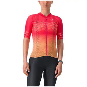 Maillot manches courtes femme castelli climber s 2 0 orange rose pas cher