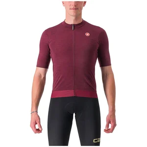 Maillot manches courtes castelli essenza rouge bordeaux pas cher
