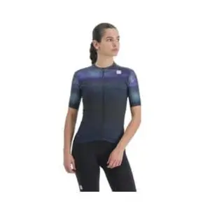 Maillot manches courtes femme sportful flow supergiara noir bleu pas cher