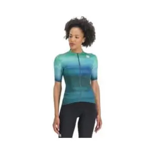 Maillot manches courtes femme sportful flow supergiara vert bleu pas cher