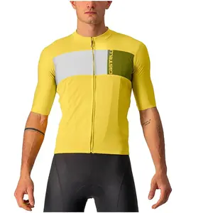 Maillot Castelli Prologo 7 manche courte jaune clair blanc vert - XXLVendu parbobshop