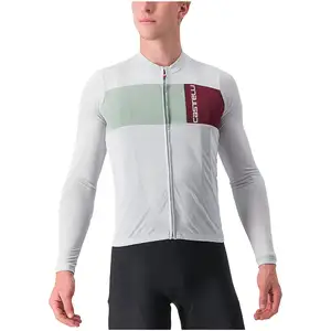 Maillot Castelli Prologo 7 manche longue argent bordeaux - XXL pas cher