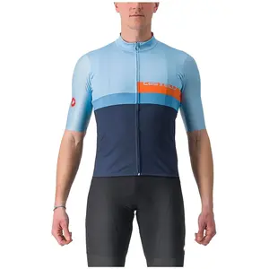 Maillot Castelli A Blocco manche courte bleu orange - XL