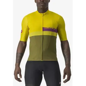 Comparateur de prix : Maillot Castelli A Blocco manche courte jaune vert lilas - S