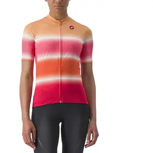 Comparateur de prix : Maillot Castelli Dolce manche courte rouge hibiscus orange femme - S