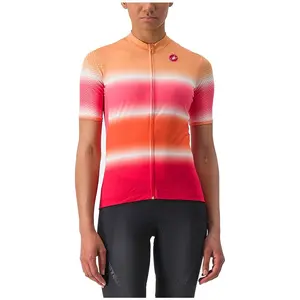 Comparateur de prix : Maillot Castelli Dolce manche courte rouge hibiscus orange femme - M