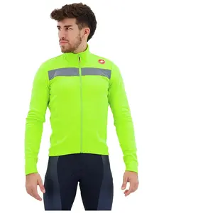 Maillot manches longues castelli puro 3 fz vert electric lime pas cher