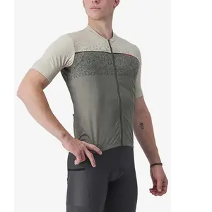 Maillot Castelli Unlimited Entrata manche courte gris clair gris-vert - M pas cher