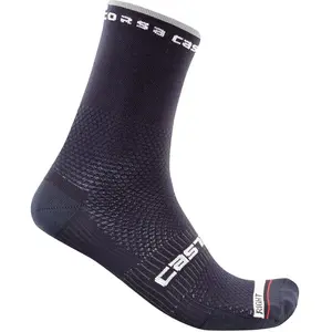 Chaussettes unisexe castelli rosso corsa pro 15 bleu blanc pas cher