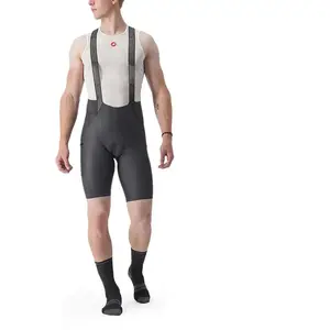 CASTELLI 4522011-030 Free Unlimited BIBSHORT Men's Shorts Dark Gray S pas cher