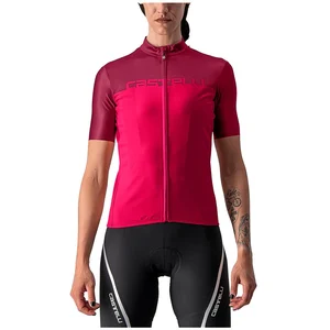 Maillot manches courtes femme castelli velocissima rose rouge bordeaux pas cher