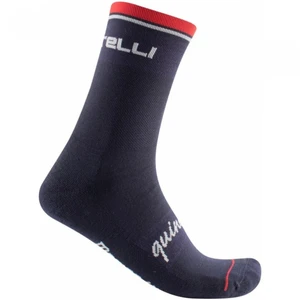 Chaussettes Castelli Quindici Soft Merino bleu foncé rouge - S-M pas cher