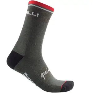 Chaussettes Castelli Quindici Soft Merino vert foncé rouge - XXL pas cher