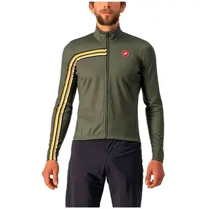 Comparateur de prix : Maillot Castelli Unlimited Thermal manche longue vert foncé jaune - S