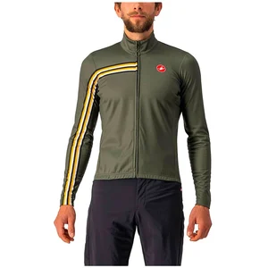 Maillot Castelli Unlimited Thermal manche longue vert foncé jaune - XL