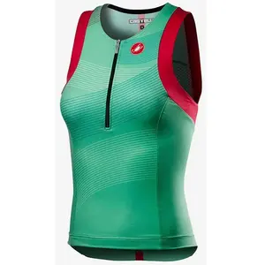 Comparateur de prix : Top Castelli Free Tri Rosso Corsa sans manches vert rouge femme - S