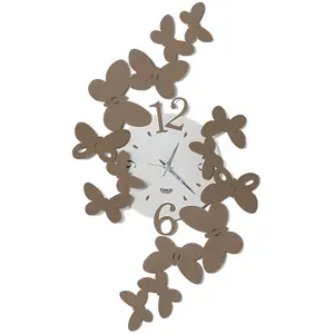 ARTI E MESTIERI horloge murale PAPILLON (Beige - Métal verni) pas cher