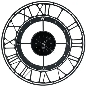 ARTI E MESTIERI horloge murale KOROS 70 (Noir - métal verni et verre) pas cher