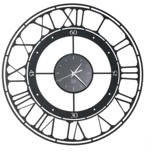 ARTI E MESTIERI horloge murale KOROS 50 (Noir - métal verni et verre)