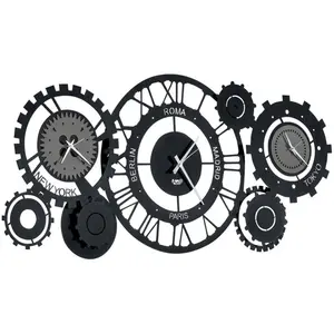 ARTI E MESTIERI horloge murale FUSO MECCANO (Nero e fango - Métal vern...