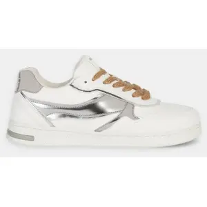 Geox Femme D Jaysen G Sneakers, White/Silver, 37 EU pas cher