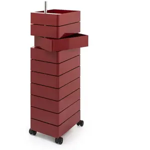 MAGIS 360° meuble avec 10 tiroirs (Bordeaux - ABS poli / Aluminium)
