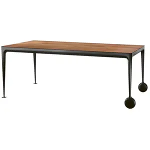 MAGIS table avec roues BIG WILL 200 x 105 cm (Noyer américain et noir ... pas cher