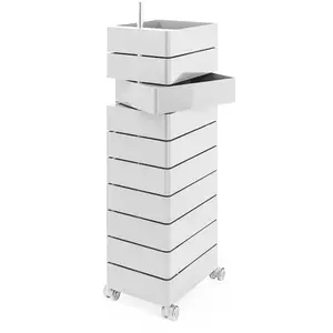 MAGIS 360° meuble avec 10 tiroirs (Blanc - ABS poli / Aluminium)
