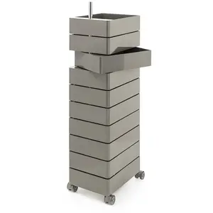 MAGIS 360° meuble avec 10 tiroirs (Gris clair - ABS poli / Aluminium)