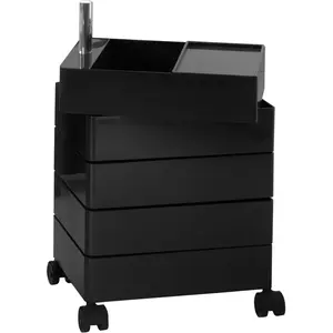 Comparateur de prix : Caisson sur roulettes 5 tiroirs noir 360° Container - Magis